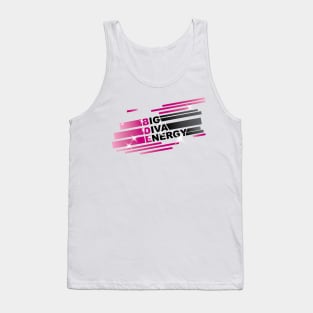 BDE: Big Diva Energy. Empowering positive energy sparkle message (dark) Tank Top